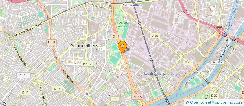 localisation de l'entreprise LE GARAGE DES VTC à GENNEVILLIERS