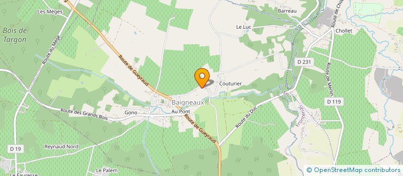 localisation de l'entreprise LE GINGAYRE à BAIGNEAUX