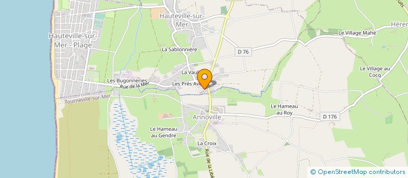 localisation de l'entreprise LE GOUBIN COUVERTURE  HAUTEVILLE-SUR-MER