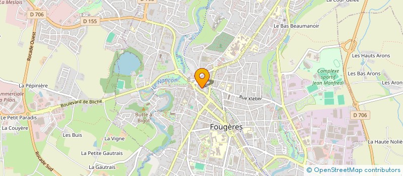 localisation de l'entreprise LE GRAIN DE BLE  FOUGERES