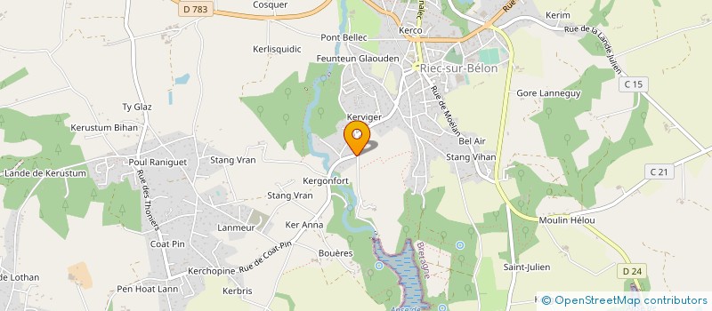 localisation de l'entreprise LE GRAIN DU PONANT  RIEC-SUR-BELON