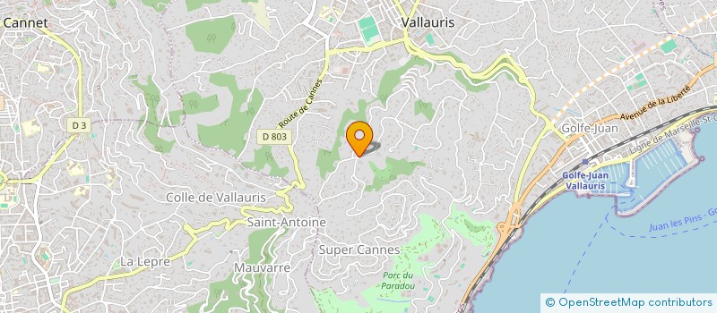 localisation de l'entreprise LE GRAND BLEU  VALLAURIS