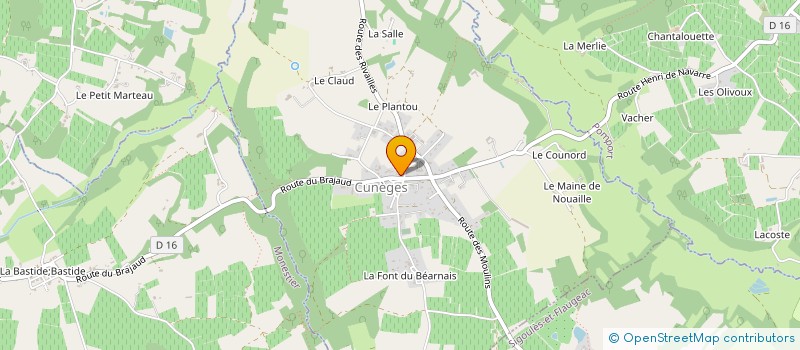 localisation de l'entreprise LE GRAND CHENE  CUNEGES