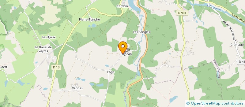 localisation de l'entreprise LE GRAND CLAUX CLAVIERAS  ROCHECHOUART