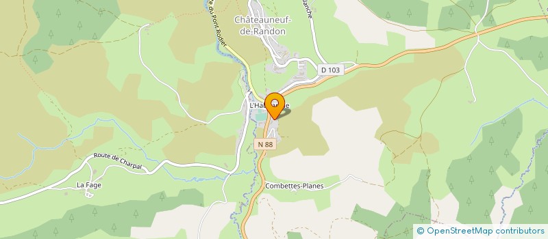 localisation de l'entreprise LE GRAND CONNETABLE  CHATEAUNEUF-DE-RANDON