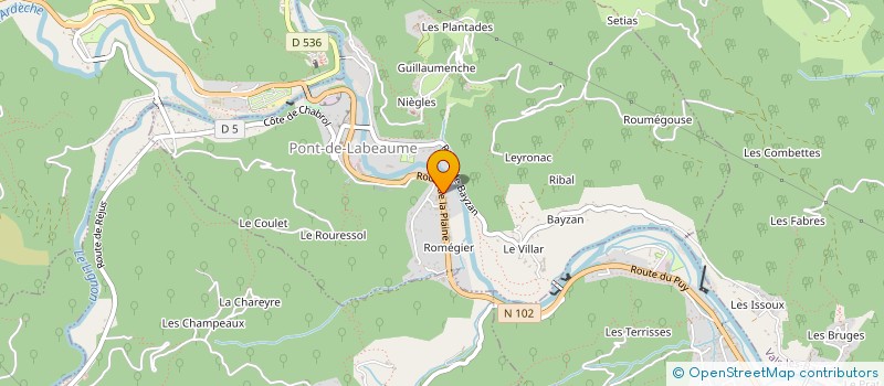 localisation de l'entreprise LE GRAND VIRAGE  PONT-DE-LABEAUME