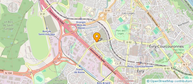 localisation de l'entreprise LE GRENIER SOLID'AIR à EVRY-COURCOURONNES