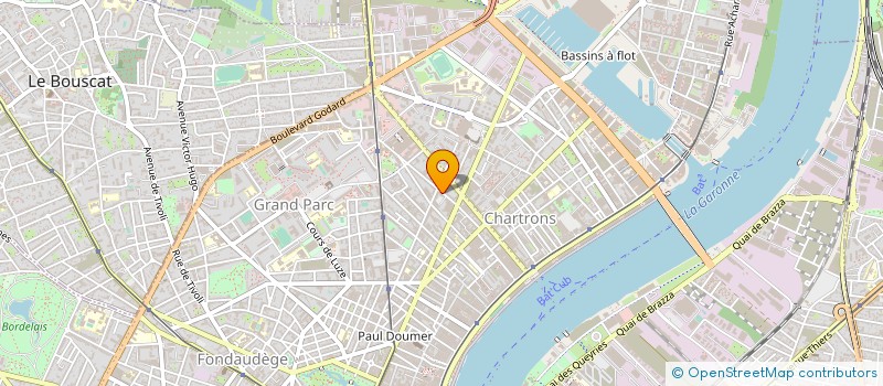 localisation de l'entreprise LE GROUPEMENT D'EMPLOYEURS DES METIERS DE L'ANIMATION - LE GEMA à BORDEAUX