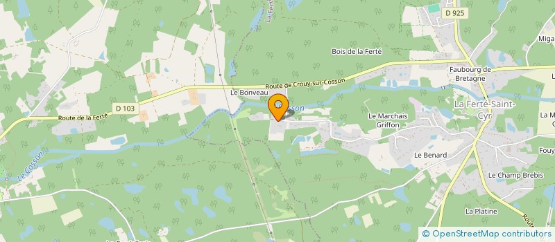 localisation de l'entreprise LE GUE MOTTE  LA FERTE-SAINT-CYR