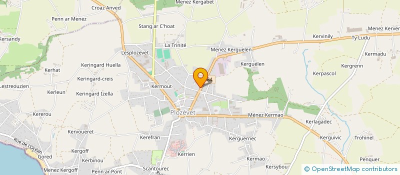 localisation de l'entreprise LE GUELLEC LITERIE - MEUBLES  PLOZEVET