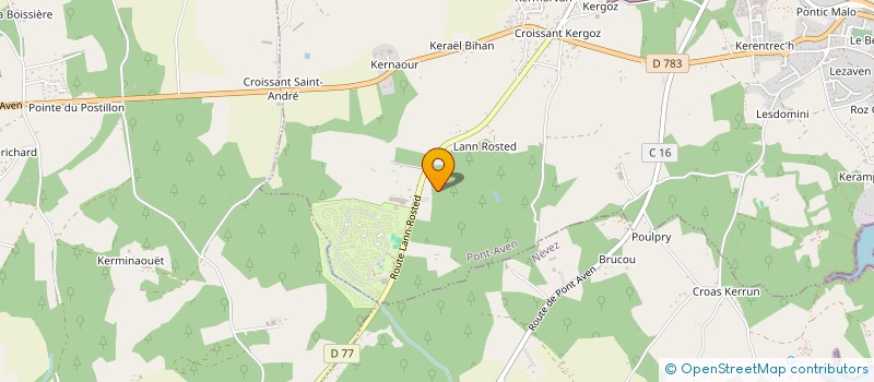 localisation de l'entreprise LE GUEVEL LE DAMANY INDIVISION  PONT-AVEN