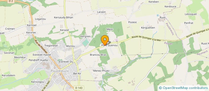 localisation de l'entreprise LE GUILLY PEINTURE à POULDREUZIC