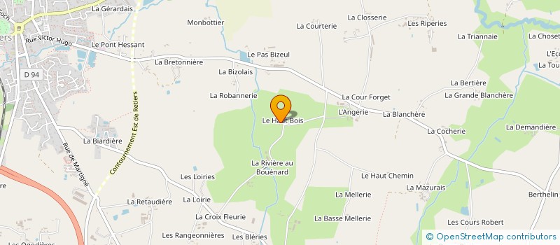 localisation de l'entreprise LE HAUT BOIS à RETIERS