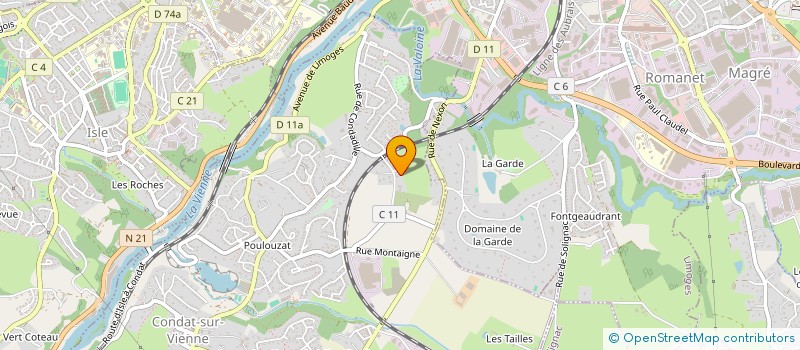 localisation de l'entreprise LE J.T.N.  CONDAT-SUR-VIENNE