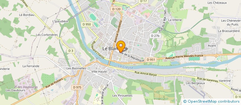 localisation de l'entreprise LE JACKPOT à LE BLANC