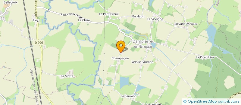 localisation de l'entreprise LE JARDIN AUX PETITS FRUITS  DAMPIERRE-EN-BRESSE