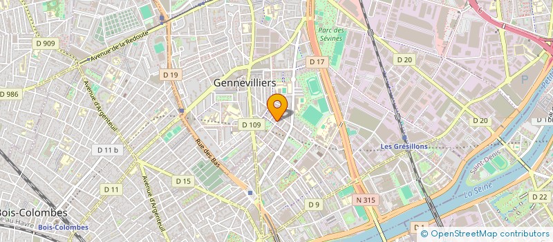 localisation de l'entreprise LE JARDIN COLLECTIF D'OSMOZ à GENNEVILLIERS