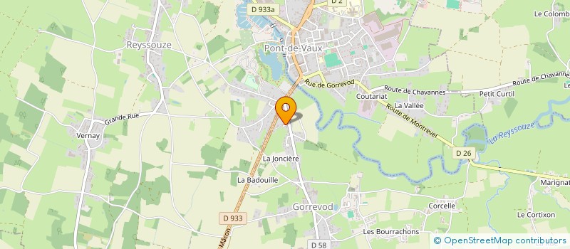 localisation de l'entreprise LE JARDIN DE LA REYSSOUZE  GORREVOD