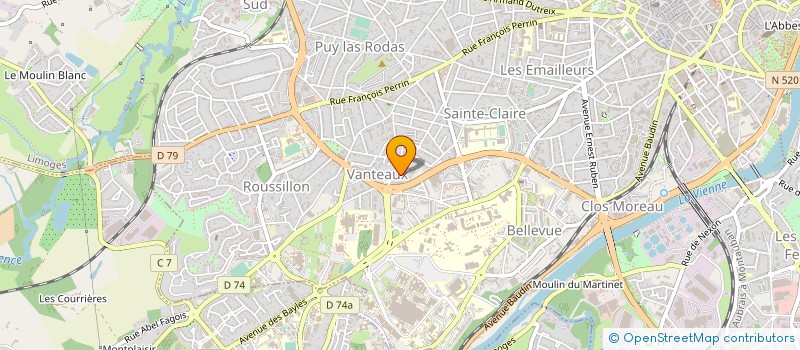 localisation de l'entreprise LE JARDIN DE VANTEAUX BEAUDOUET RIBIERE à LIMOGES