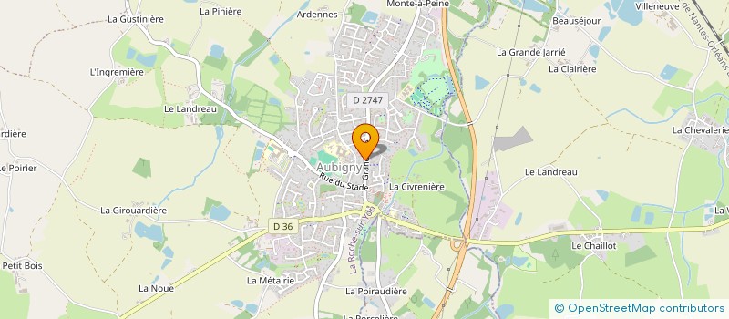 localisation de l'entreprise LE JARDIN PEDAGOGIQUE DE LA TINOUZE  AUBIGNY-LES CLOUZEAUX