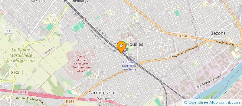 localisation de l'entreprise LE JUDO CLUB DES CHEMINOTS DU NORD-EST PARISIEN  HOUILLES