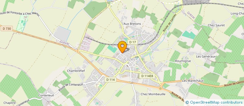 localisation de l'entreprise LE LAGON BLEU à COZES