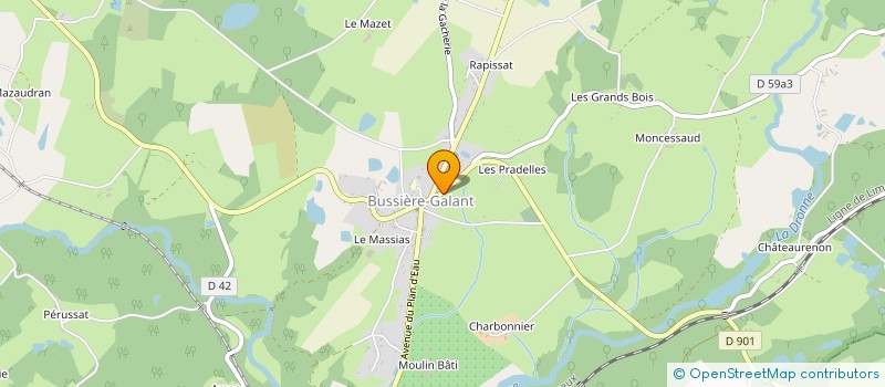 localisation de l'entreprise LE LIMOUSIN à BUSSIERE-GALANT
