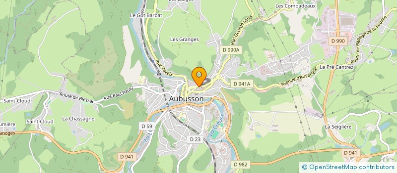 localisation de l'entreprise LE LOFT à AUBUSSON