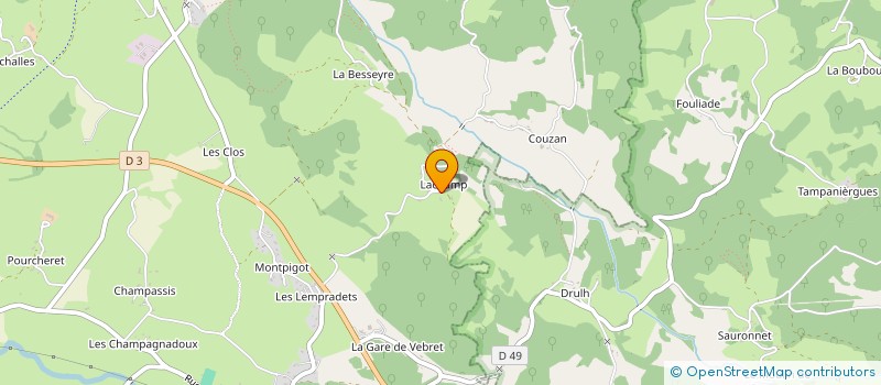 localisation de l'entreprise LE LYS à VEBRET