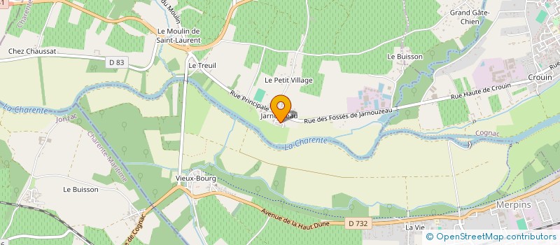 localisation de l'entreprise LE MARAIS DES BORDERIES à SAINT-LAURENT-DE-COGNAC