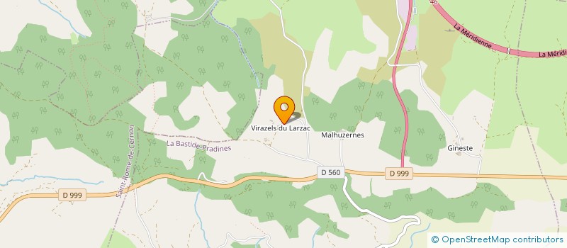 localisation de l'entreprise LE MAS DE VIRAZELS  LA BASTIDE PRADINES