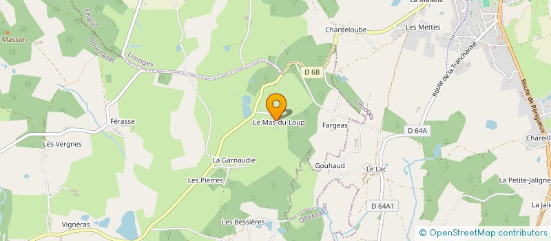 localisation de l'entreprise LE MAS DU LOUP  DOURNAZAC