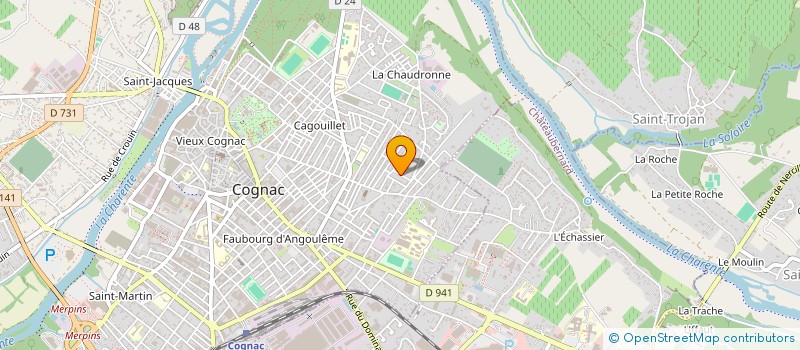 localisation de l'entreprise LE MONDE BLEU DE JULIETTE  COGNAC