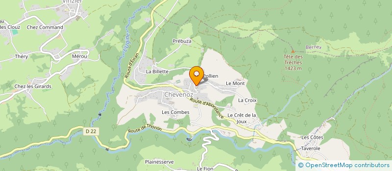 localisation de l'entreprise LE MONT à CHEVENOZ