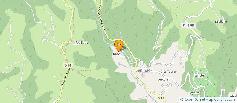 localisation de l'entreprise LE MONT CHEVAL à SERILHAC