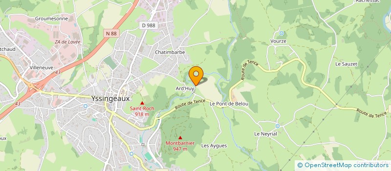 localisation de l'entreprise LE MONTANA  YSSINGEAUX