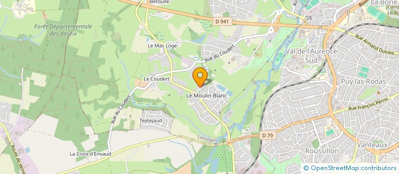 localisation de l'entreprise LE MOULIN BLANC à LIMOGES