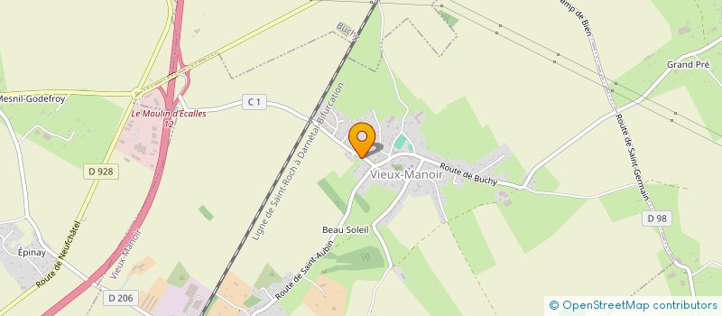 localisation de l'entreprise LE MOULIN D'ECALLES  VIEUX-MANOIR