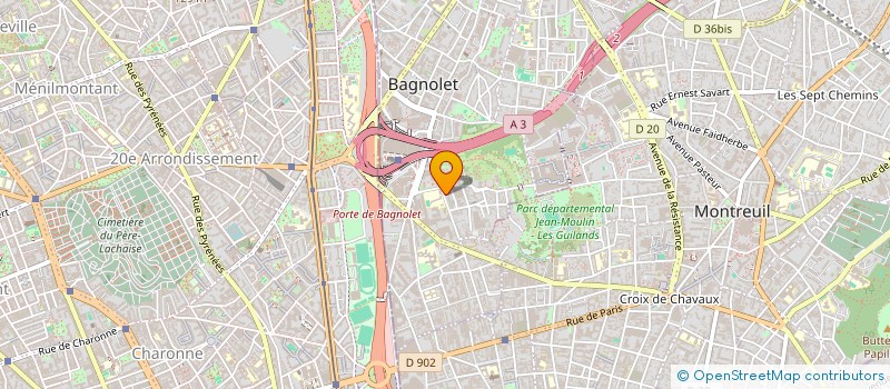 localisation de l'entreprise LE MOULIN DE BAGNOLET à BAGNOLET