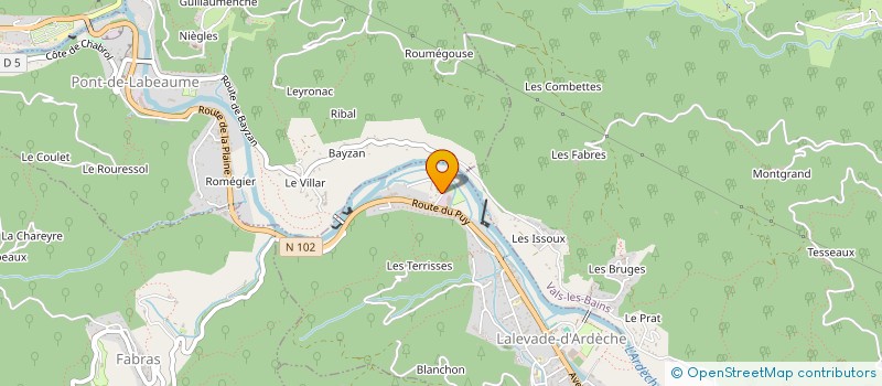 localisation de l'entreprise LE MOULIN DE BAYZAN  LALEVADE-D'ARDECHE