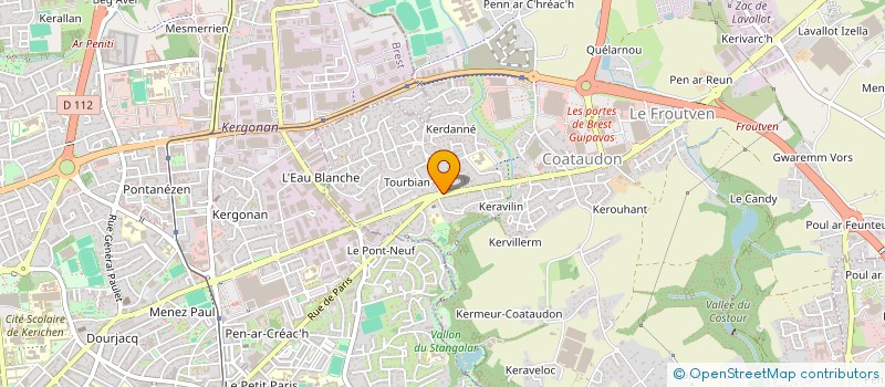 localisation de l'entreprise LE MOULIN DE COATAUDON  GUIPAVAS