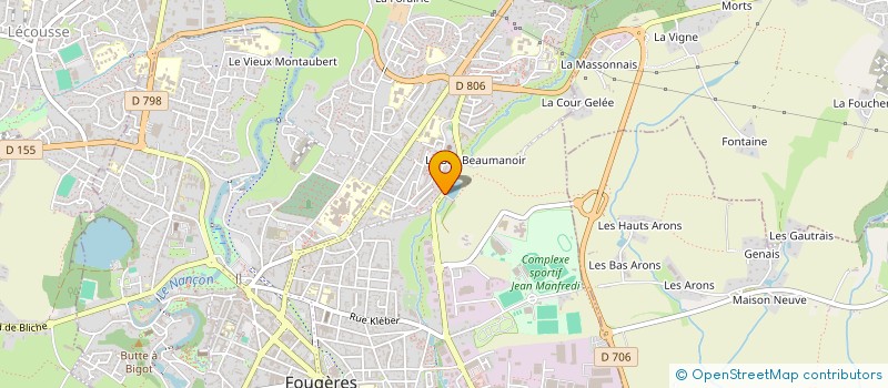 localisation de l'entreprise LE MOULIN DE GROSLAY  FOUGERES