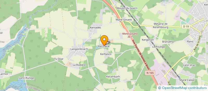 localisation de l'entreprise LE MOULIN DE KERBASCO  LANDAUL