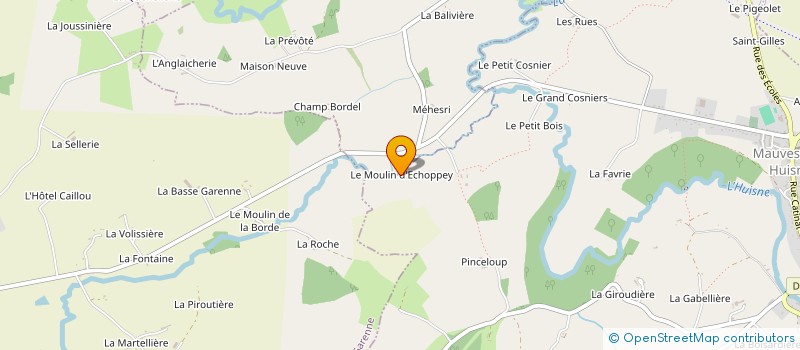 localisation de l'entreprise LE MOULIN DE L ECHAPE à MAUVES-SUR-HUISNE