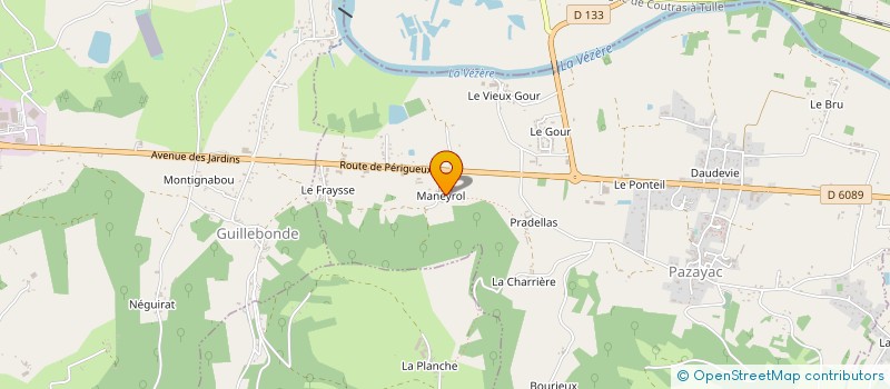 localisation de l'entreprise LE MOULIN DE MANEYROL  PAZAYAC