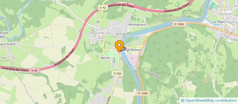 localisation de l'entreprise LE MOULIN DES BORDS DE L AIN  NEUVILLE-SUR-AIN