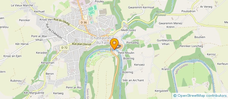 localisation de l'entreprise LE MOULIN DU PONT DU ROY à CHATEAUNEUF-DU-FAOU