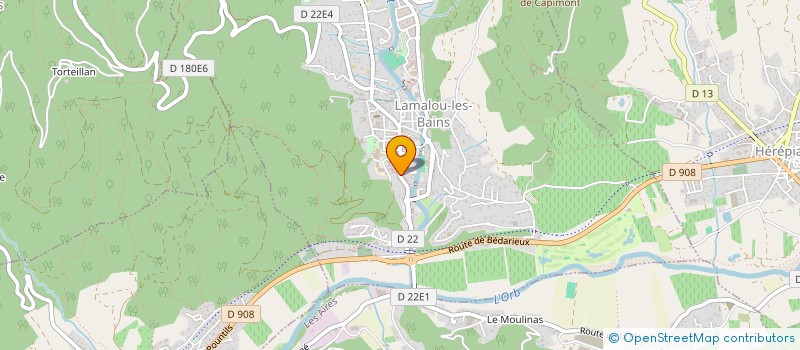 localisation de l'entreprise LE MOULIN OCCITAN  LAMALOU-LES-BAINS