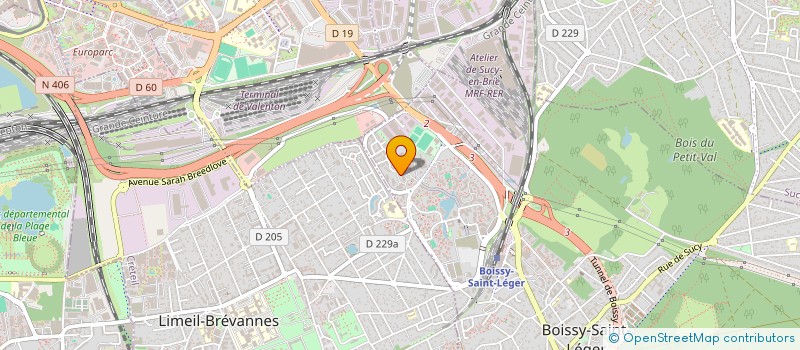 localisation de l'entreprise LE MUR JAUNE à BOISSY-SAINT-LEGER