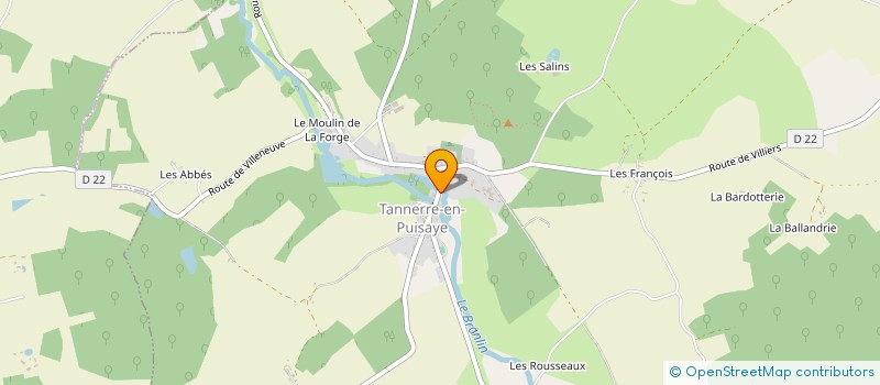 localisation de l'entreprise LE P.A.R.C. PRODUIRE, S'ALIMENTER,REUNIR,CREER  TANNERRE-EN-PUISAYE